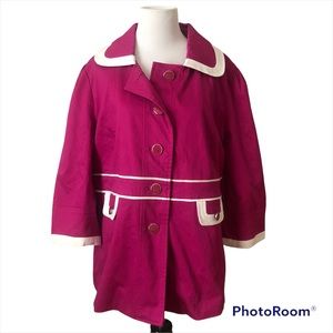 Dialogue hot pink blazer overcoat Hot pink with white Size large Barbie